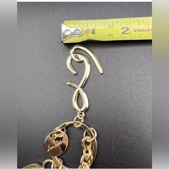 Designer Keychain Charms Goldtone Metal Logo Marbelized Shoe Sam Edelman Sandal - Picture 10 of 13